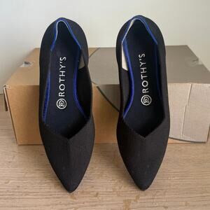 Rothy’s the Point Black/Royal Blue Women Flat Shoes- W 7